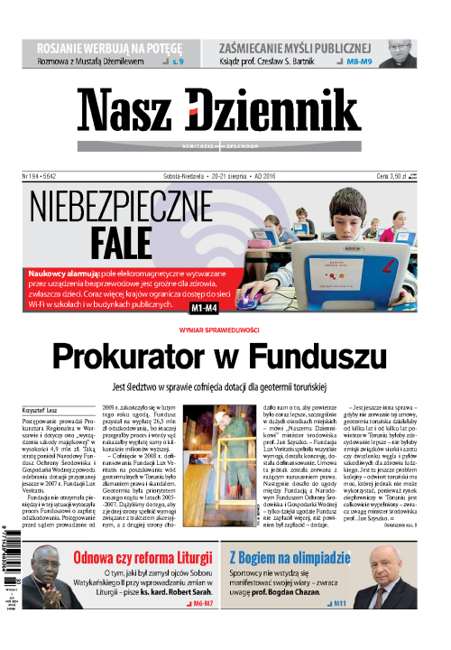 Nasz Dziennik z dnia 20.08.2016 wydanie PDF