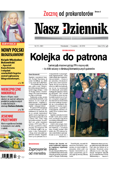 Nasz Dziennik z dnia 12.09.2016 wydanie PDF
