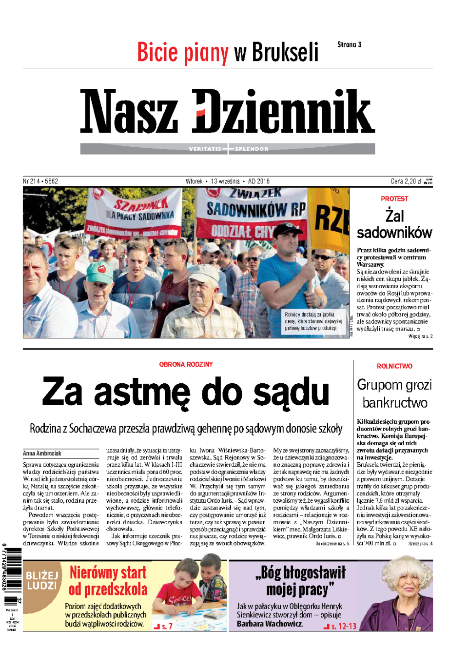 Nasz Dziennik z dnia 13.09.2016 wydanie PDF