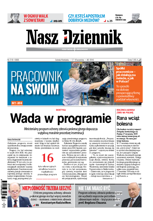 Nasz Dziennik z dnia 17.09.2016 wydanie PDF
