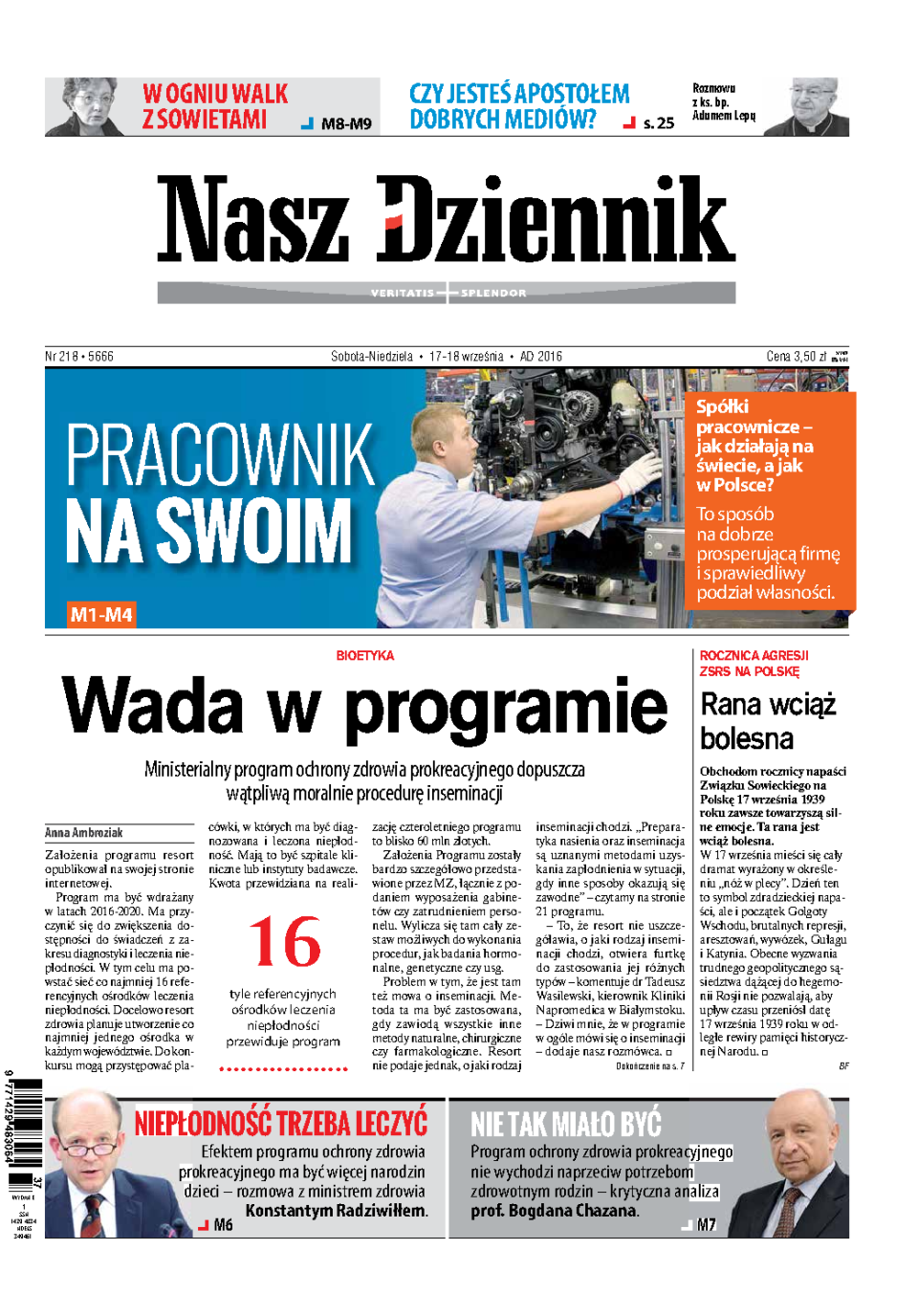 Nasz Dziennik z dnia 17.09.2016 wydanie PDF