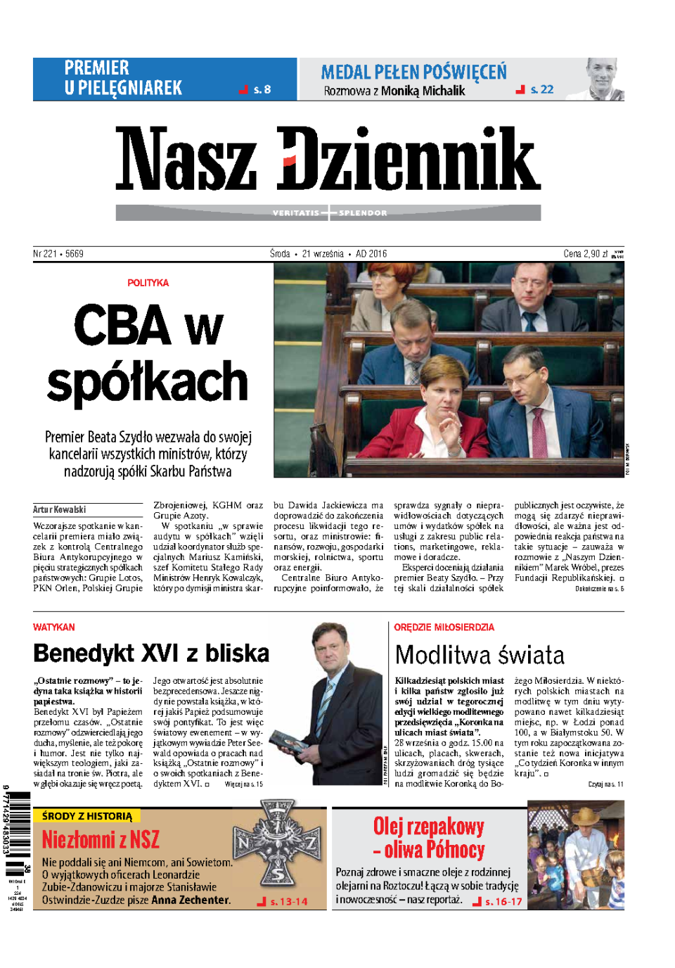 Nasz Dziennik z dnia 21.09.2016 wydanie PDF