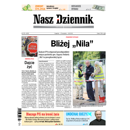 Nasz Dziennik z dnia 22.09.2016 wydanie PDF