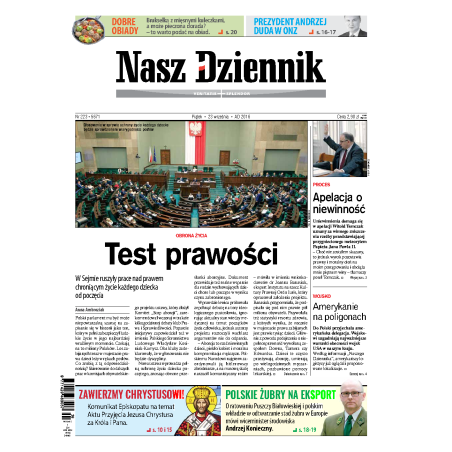 Nasz Dziennik z dnia 23.09.2016 wydanie PDF