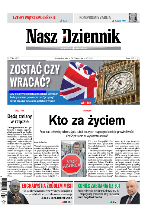 Nasz Dziennik z dnia 24.09.2016 wydanie PDF