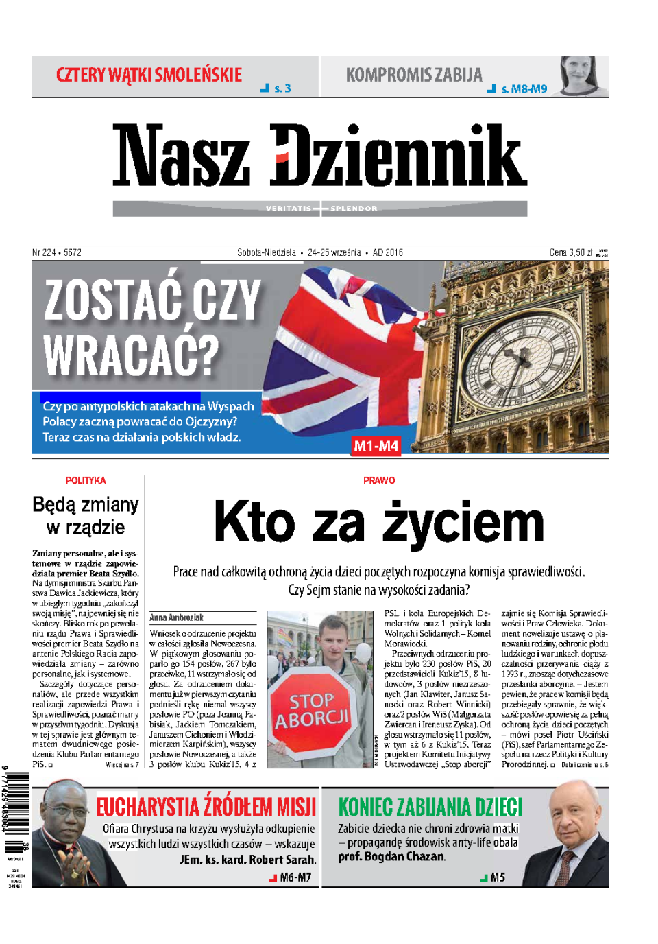 Nasz Dziennik z dnia 24.09.2016 wydanie PDF