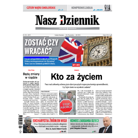 Nasz Dziennik z dnia 24.09.2016 wydanie PDF