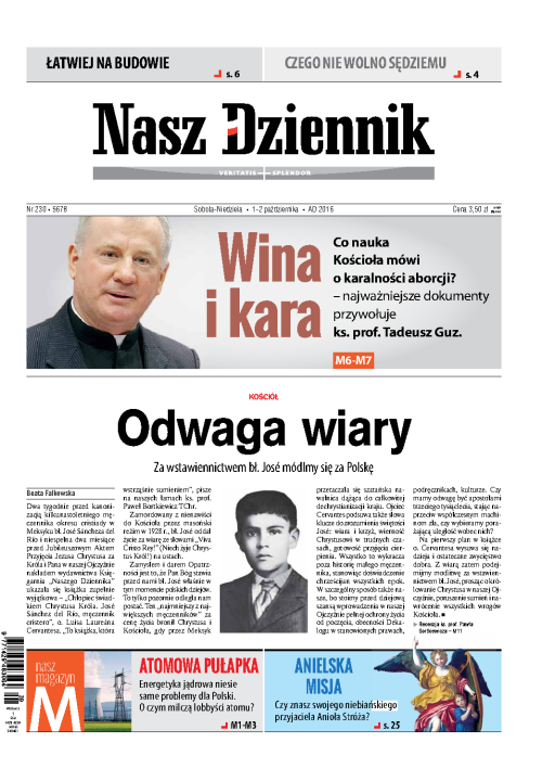 Nasz Dziennik z dnia 01.10.2016 wydanie PDF