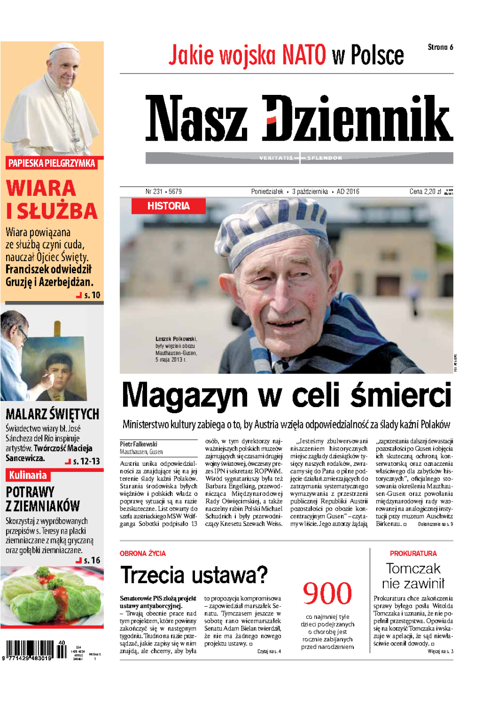 Nasz Dziennik z dnia 03.10.2016 wydanie PDF