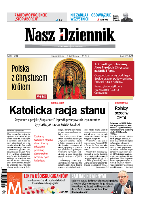 Nasz Dziennik z dnia 08.10.2016 wydanie PDF
