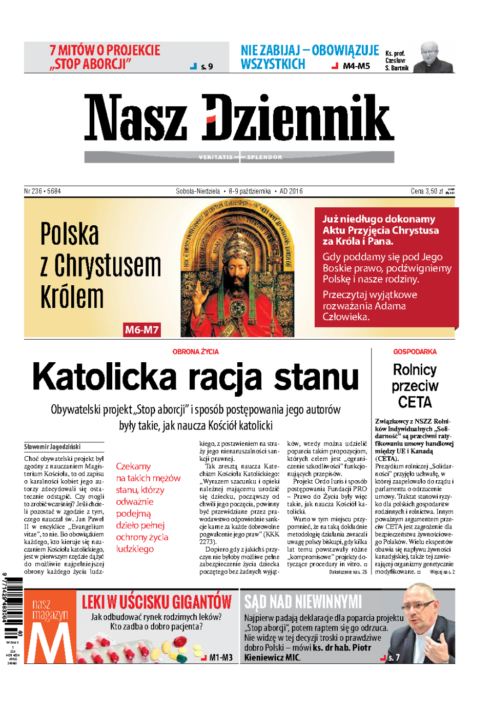Nasz Dziennik z dnia 08.10.2016 wydanie PDF