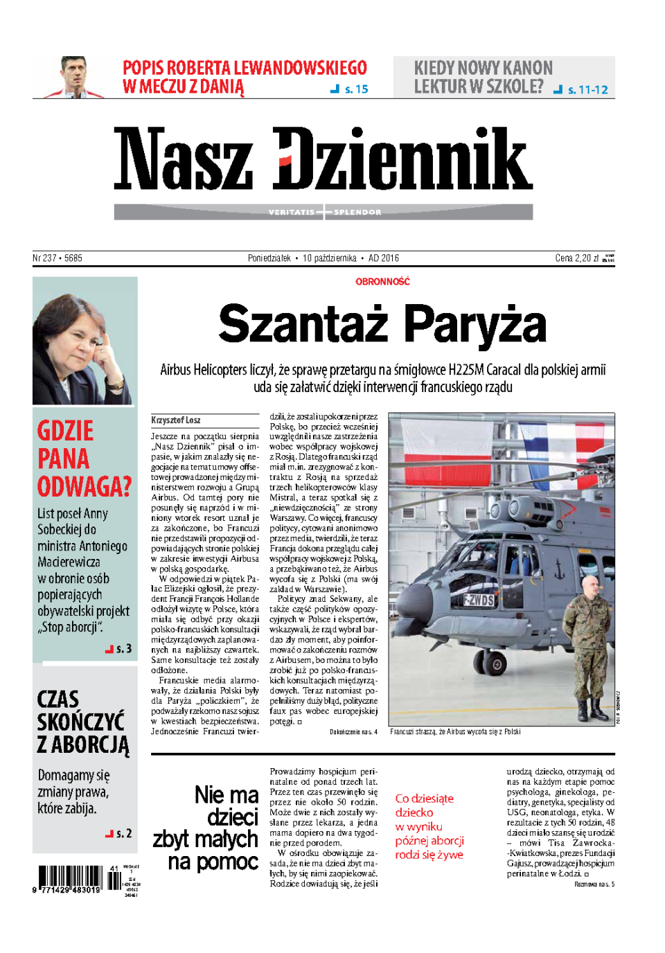 Nasz Dziennik z dnia 10.10.2016 wydanie PDF