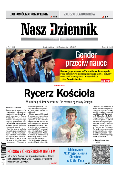Nasz Dziennik z dnia 15.10.2016 wydanie PDF