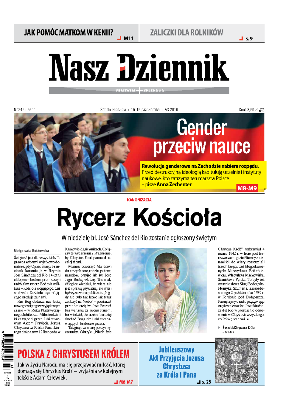 Nasz Dziennik z dnia 15.10.2016 wydanie PDF