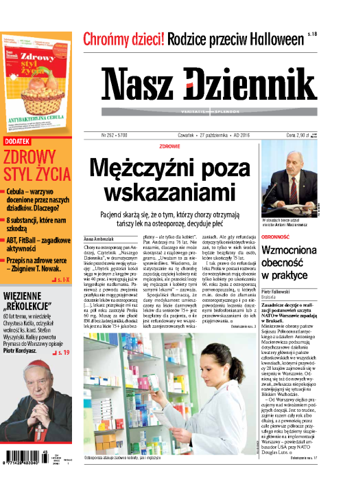 Nasz Dziennik z dnia 27.10.2016 wydanie PDF