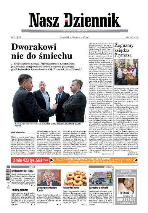Nasz Dziennik z dnia 28.01.2013 wydanie PDF