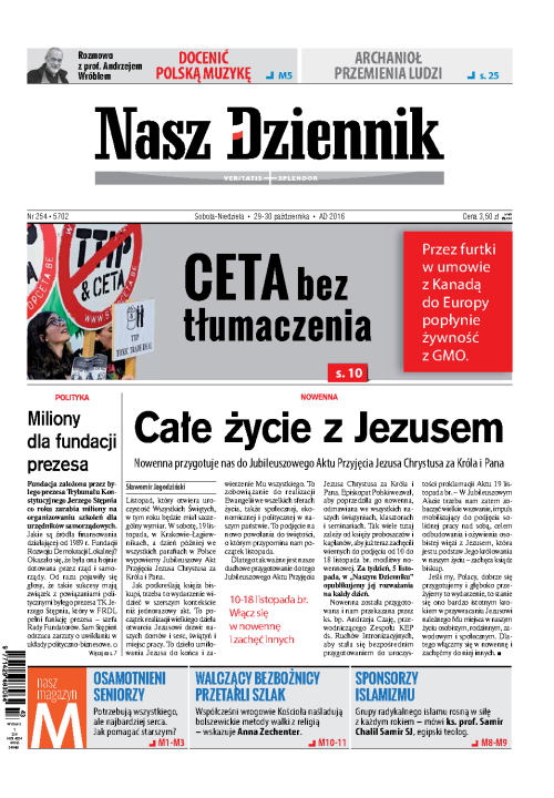 Nasz Dziennik z dnia 29.10.2016 wydanie PDF