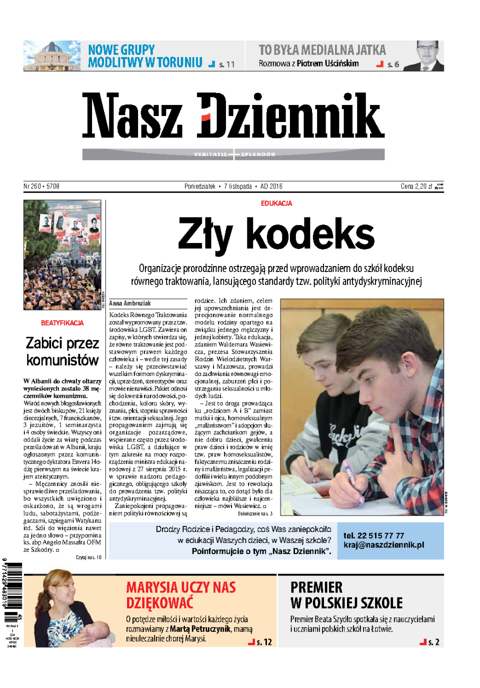 Nasz Dziennik z dnia 07.11.2016 wydanie PDF