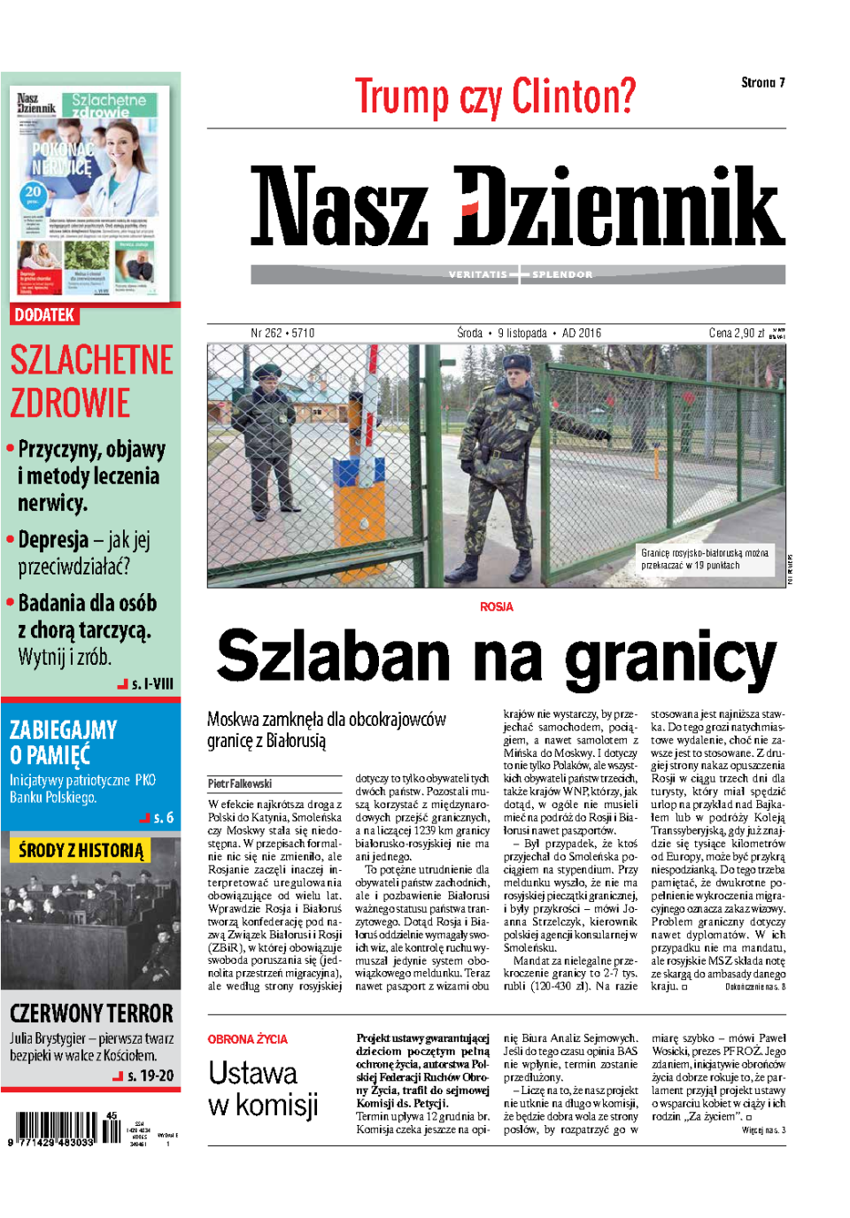 Nasz Dziennik z dnia 09.11.2016 wydanie PDF