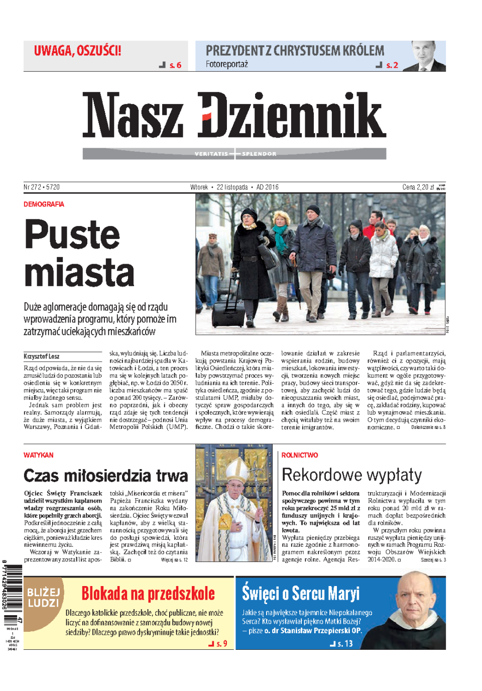 Nasz Dziennik z dnia 22.11.2016 wydanie PDF