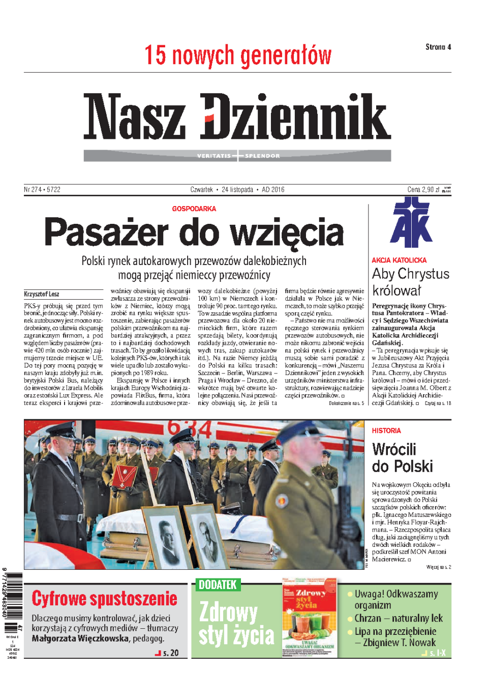 Nasz Dziennik z dnia 24.11.2016 wydanie PDF