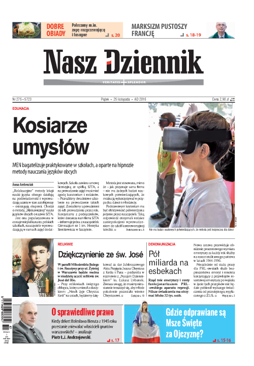 Nasz Dziennik z dnia 25.11.2016 wydanie PDF