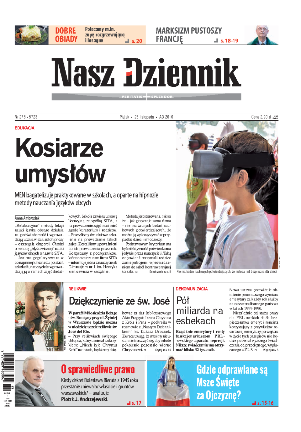 Nasz Dziennik z dnia 25.11.2016 wydanie PDF