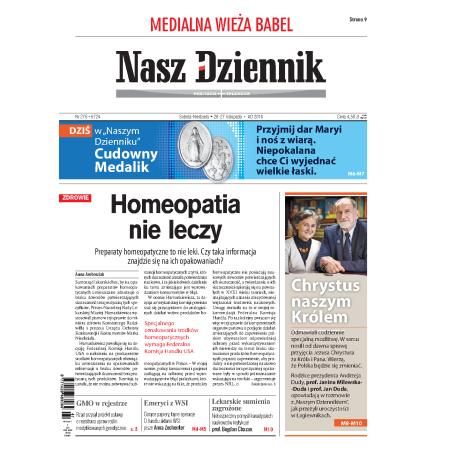 Nasz Dziennik z dnia 26.11.2016 wydanie PDF