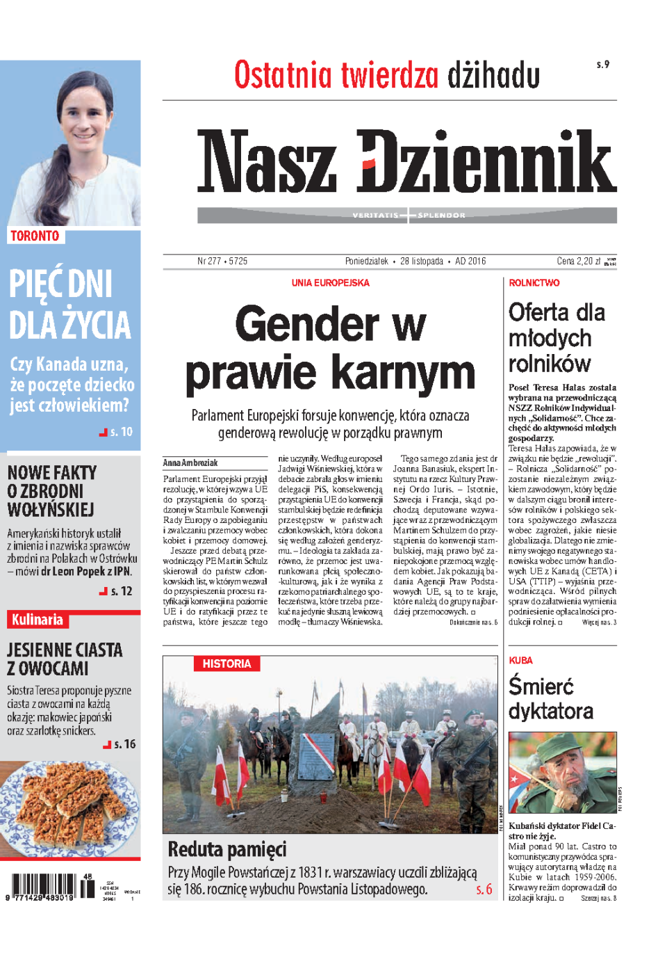 Nasz Dziennik z dnia 28.11.2016 wydanie PDF