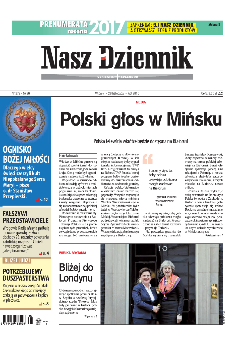 Nasz Dziennik z dnia 29.11.2016 wydanie PDF