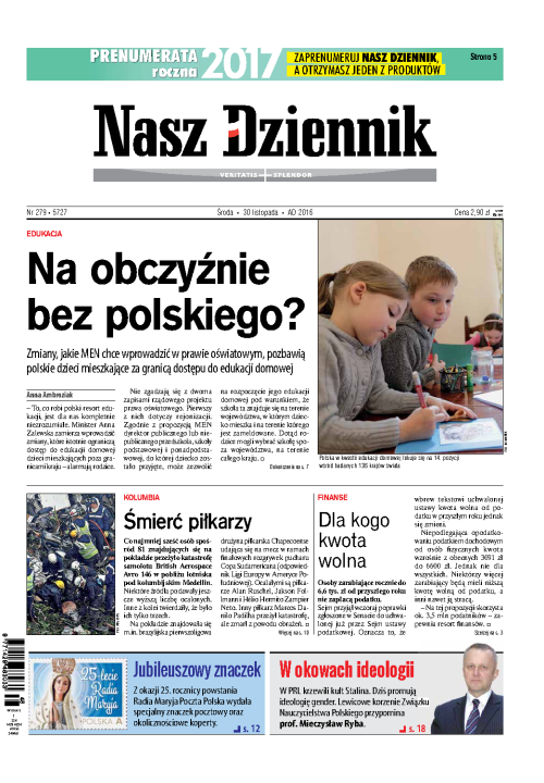 Nasz Dziennik z dnia 30.11.2016 wydanie PDF