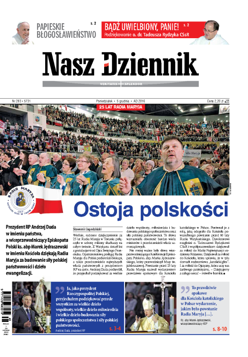 Nasz Dziennik z dnia 05.12.2016 wydanie PDF