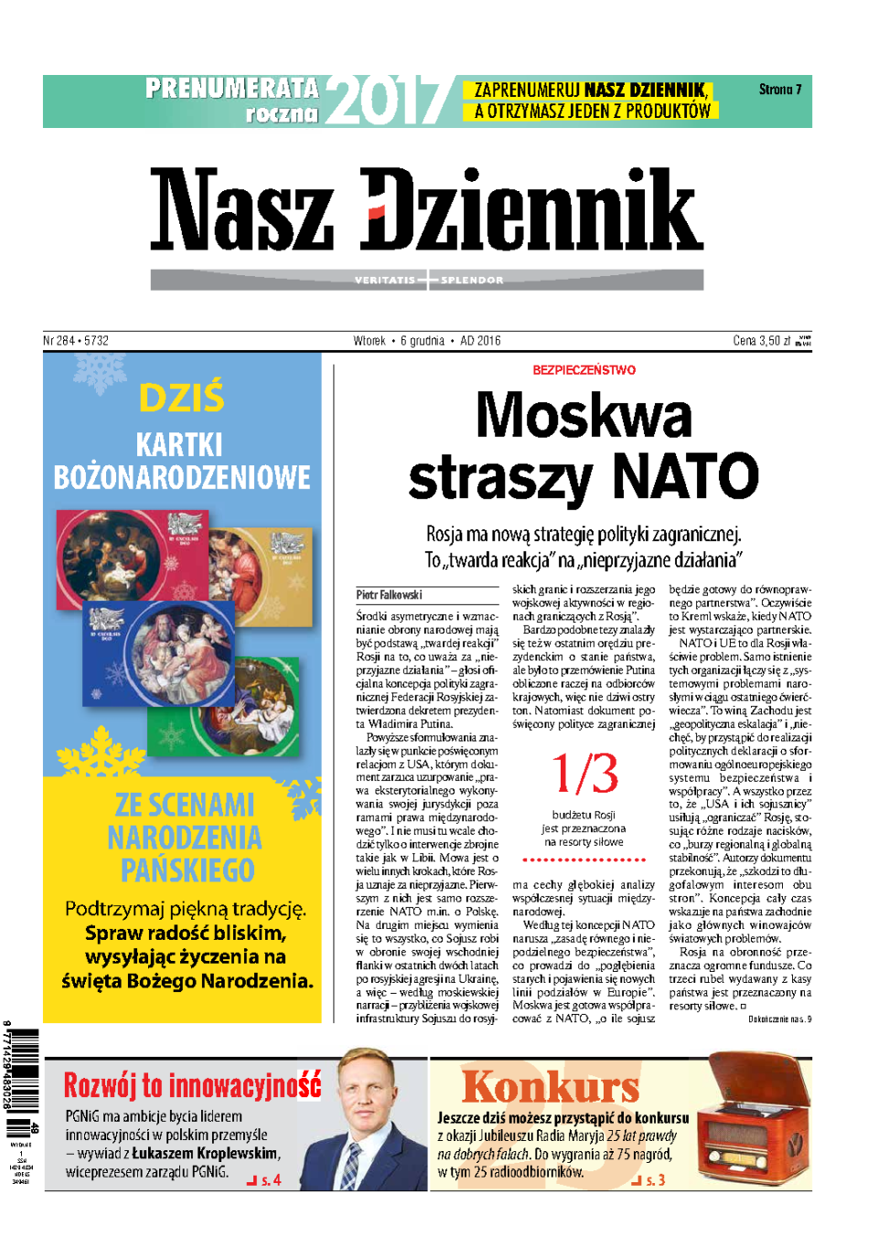 Nasz Dziennik z dnia 06.12.2016 wydanie PDF