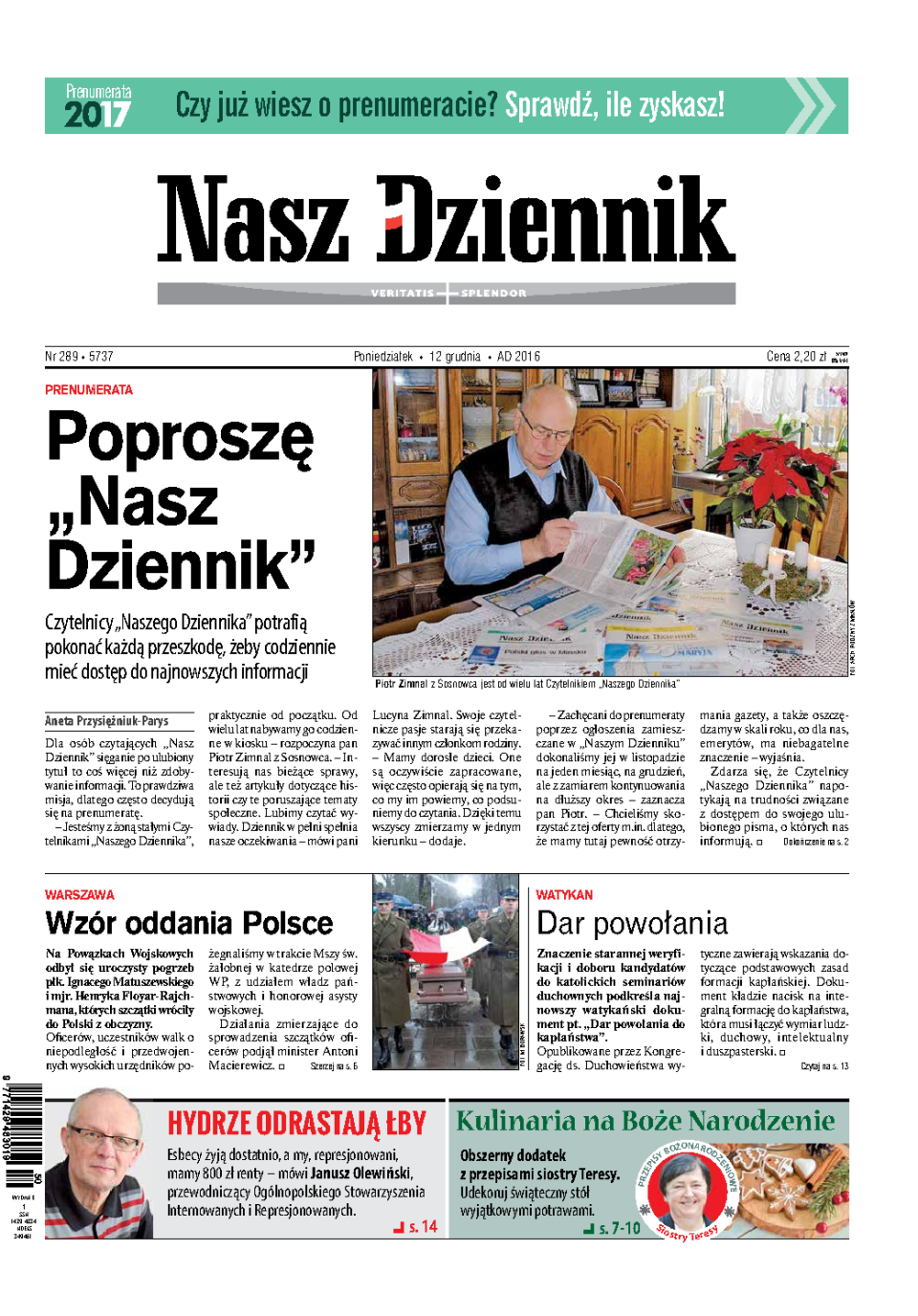 Nasz Dziennik z dnia 12.12.2016 wydanie PDF