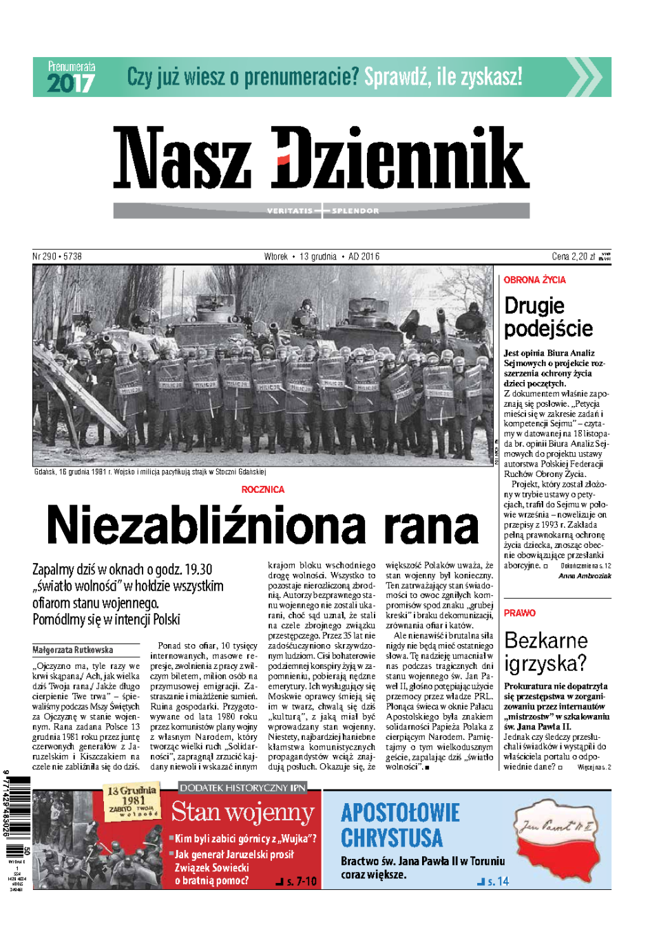 Nasz Dziennik z dnia 13.12.2016 wydanie PDF