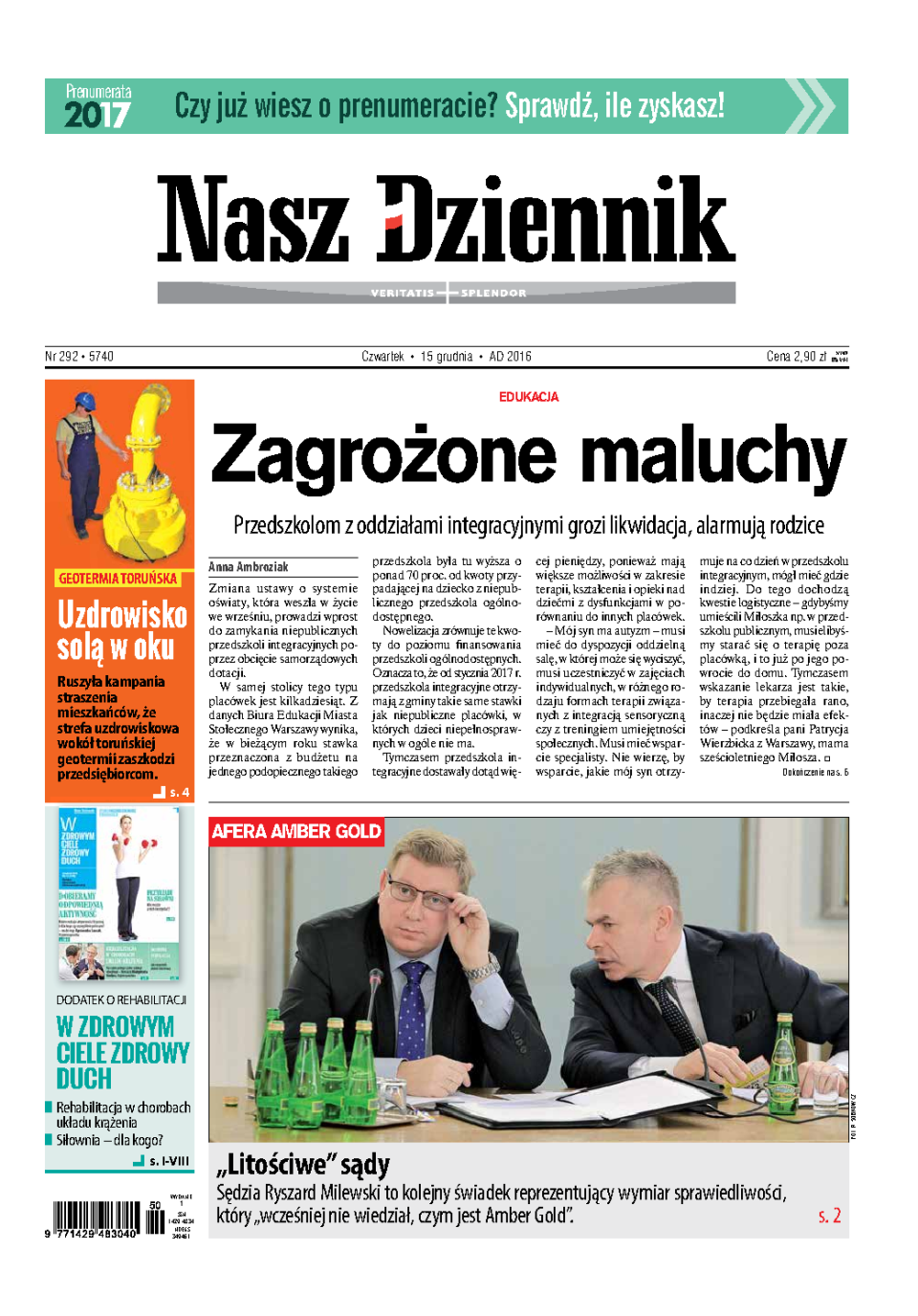 Nasz Dziennik z dnia 15.12.2016 wydanie PDF