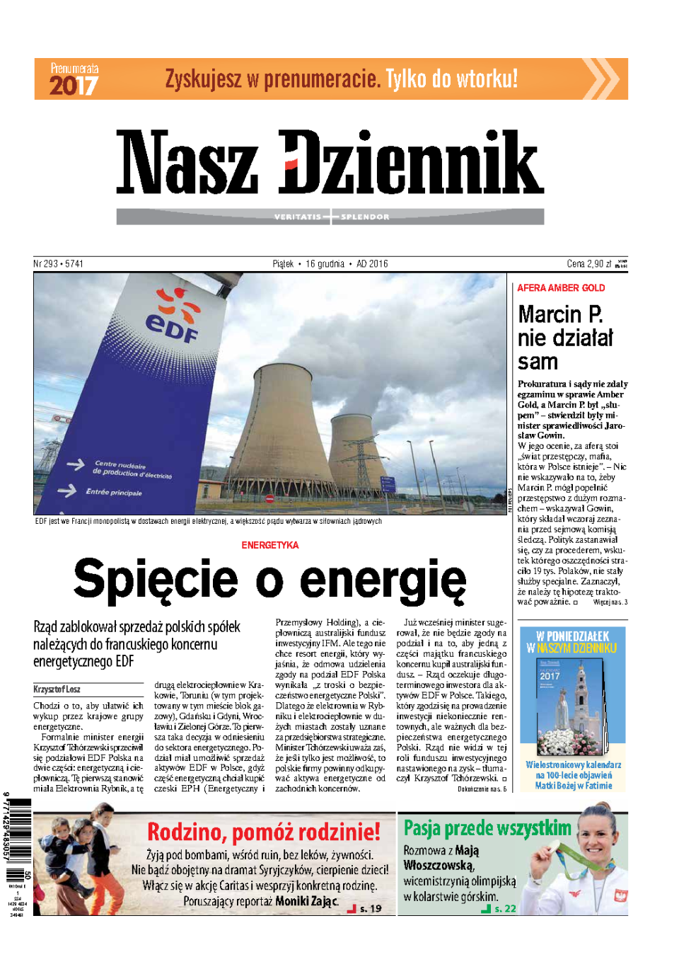 Nasz Dziennik z dnia 16.12.2016 wydanie PDF