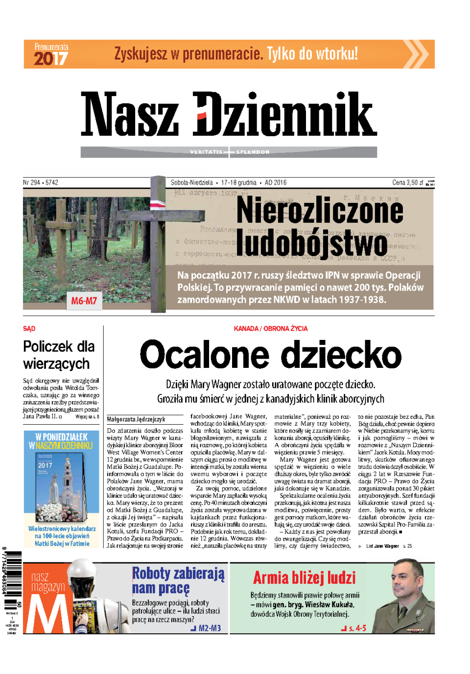 Nasz Dziennik z dnia 17.12.2016 wydanie PDF