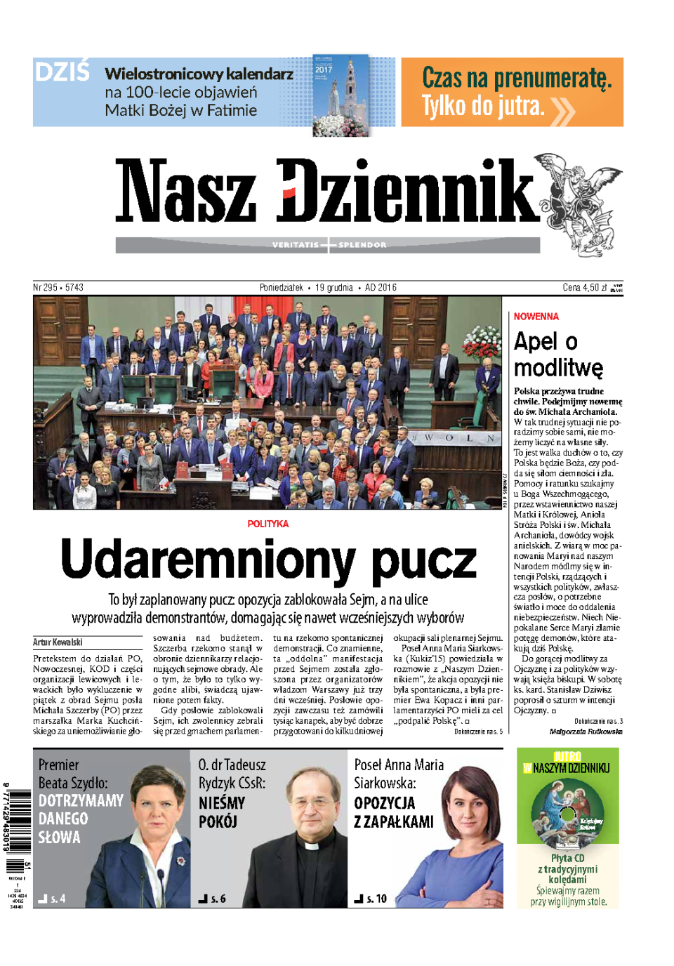 Nasz Dziennik z dnia 19.12.2016 wydanie PDF