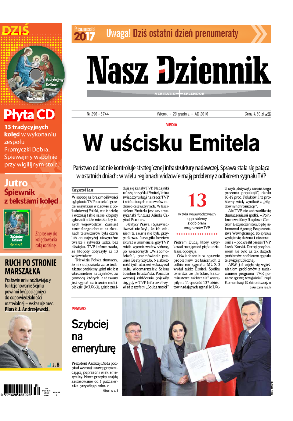 Nasz Dziennik z dnia 20.12.2016 wydanie PDF