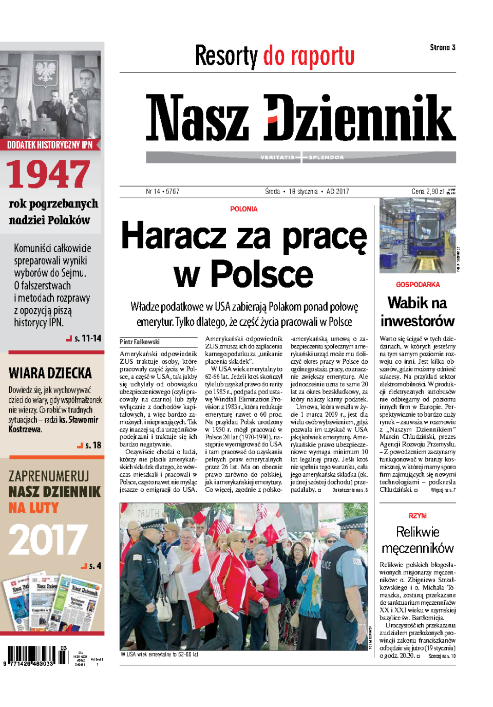 Nasz Dziennik z dnia 18.01.2017 wydanie PDF