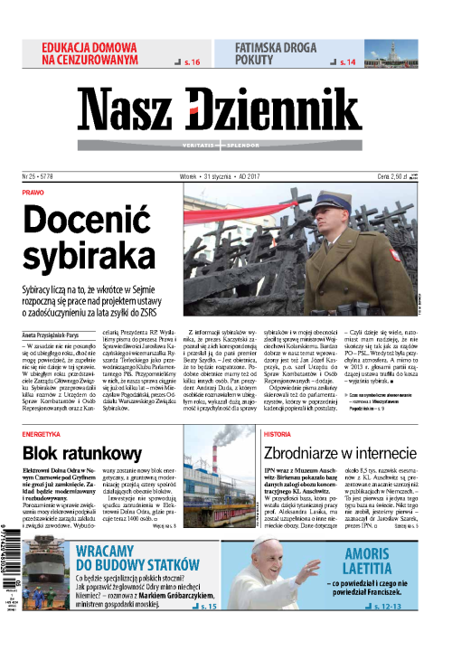 Nasz Dziennik z dnia 31.01.2017 wydanie PDF