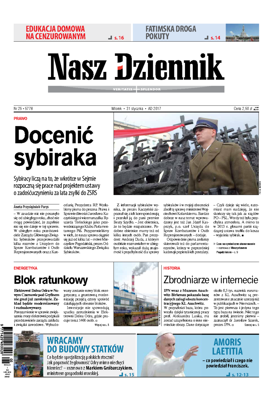 Nasz Dziennik z dnia 31.01.2017 wydanie PDF