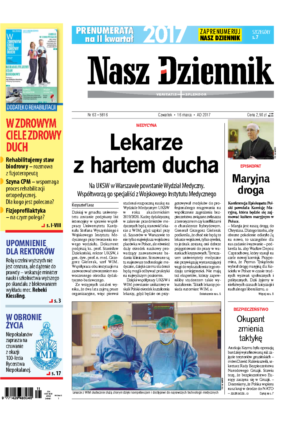 Nasz Dziennik z dnia 16.03.2017 wydanie PDF
