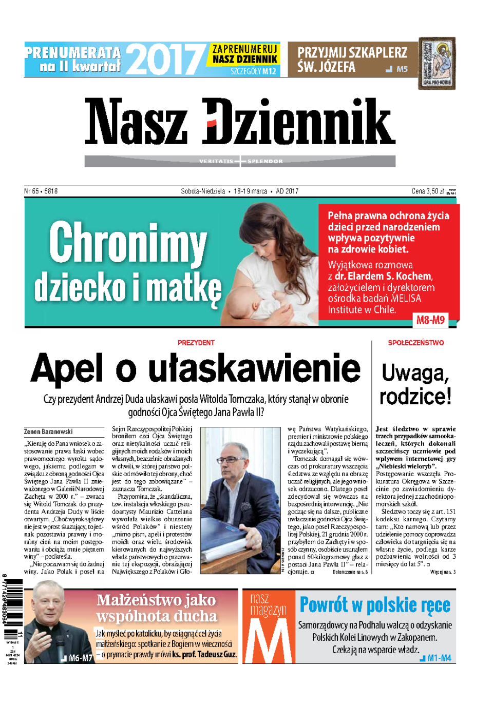 Nasz Dziennik z dnia 18.03.2017 wydanie PDF