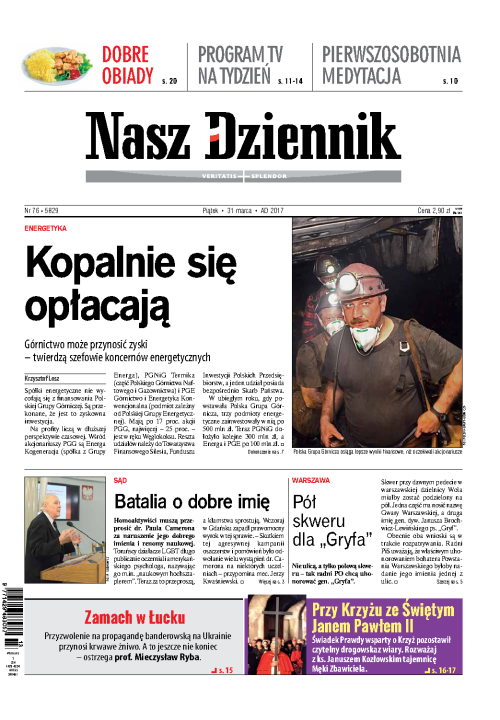 Nasz Dziennik z dnia 31.03.2017 wydanie PDF