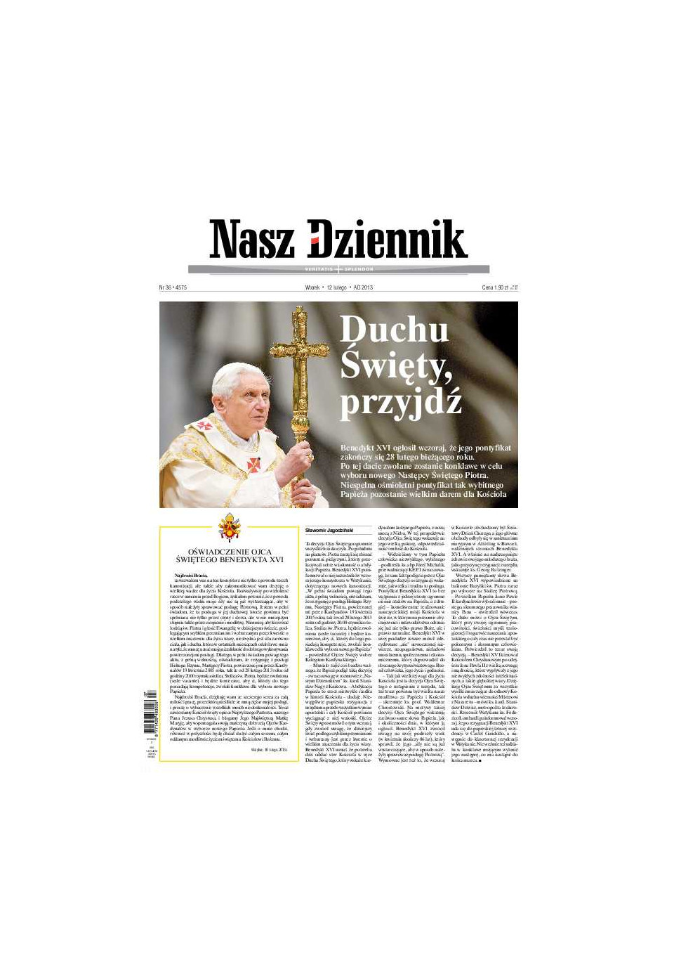 Nasz Dziennik z dnia 12.02.2013 wydanie PDF