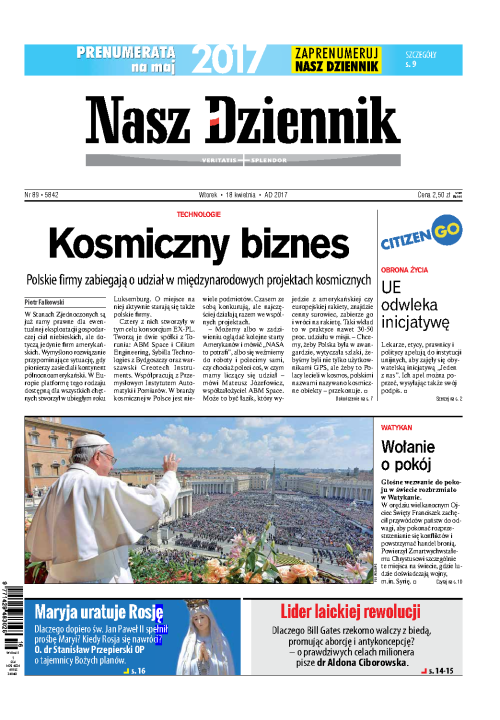 Nasz Dziennik z dnia 18.04.2017 wydanie PDF