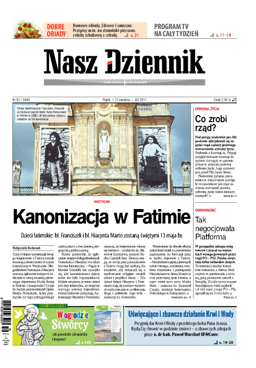 Nasz Dziennik z dnia 21.04.2017 wydanie PDF