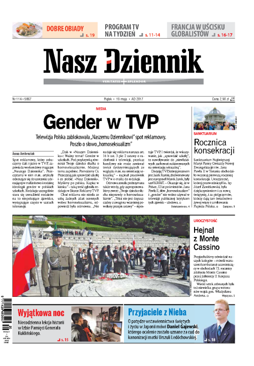 Nasz Dziennik z dnia 19.05.2017 wydanie PDF